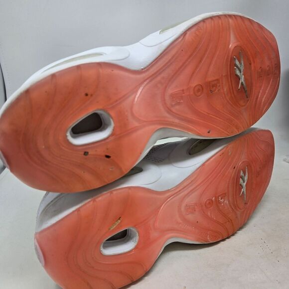 REEBOK Question Mid Allen Iverson Pink Toe White and Pink Sneakers Size 9.5 Mens - Picture 7 of 10
